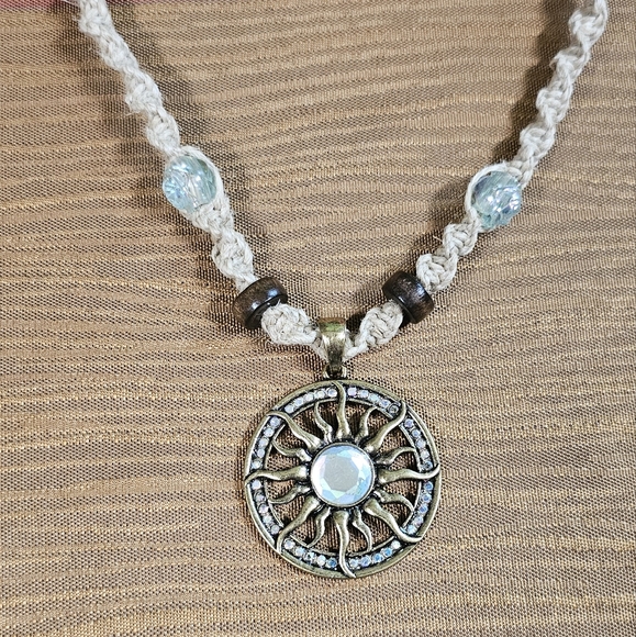 Sun Pendant Hemp Necklace - Picture 5 of 8